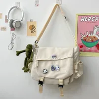 Ins Style Large Capacity Shoulder Bag Men's New Harajuku Retro Workwear Messenger Bag Girl Students' Crossbody Bag sku image 11