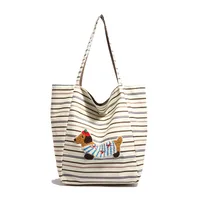 New Style Plaid Puppy Tote Bag 2024 New Large Capacity Underarm Shoulder Bag Casual All-Match Double-Sided Cloth Bag main image 5