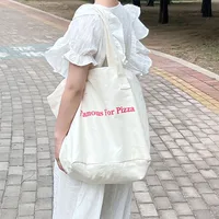2024 New Ins Niche Red Canvas Bag Casual Letter Printed Canvas Shoulder Bag Large Capacity School Bag main image 2