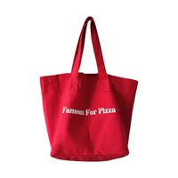 2024 New Ins Niche Red Canvas Bag Casual Letter Printed Canvas Shoulder Bag Large Capacity School Bag main image 5