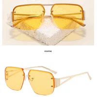 Basic Vacation Solid Color Pc Square Half Frame Glasses sku image 4