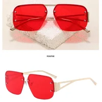 Basic Vacation Solid Color Pc Square Half Frame Glasses sku image 6