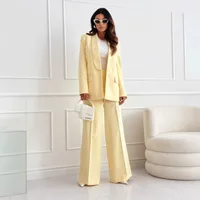 Business Women's Elegant Classic Style Solid Color Wool Blend Polyester Blazer Suits Co-ord Set Pants Sets main image 4