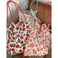 Yayu/Hyun-a Small Floral Canvas Shoulder Bag Women's Large Capacity New Ins Tote Bag Casual Bag main image 1