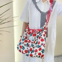 Yayu/Hyun-a Small Floral Canvas Shoulder Bag Women's Large Capacity New Ins Tote Bag Casual Bag sku image 7