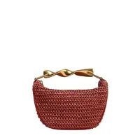 2025 New Special-Interest Design Woven Bag Portable Messenger Bag Metal Handle Straw Bag Beach Holiday Bag Fashion main image 3
