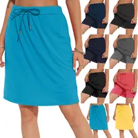 Supply Amazon  European And American Spring Summer Women's Wear Elegant Tied Solid Skirt Two-Layer Short Culottes main image 1
