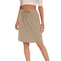 Supply Amazon  European And American Spring Summer Women's Wear Elegant Tied Solid Skirt Two-Layer Short Culottes main image 5