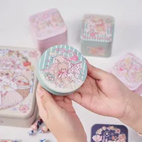 New Original Candy Box Three-dimensional Pattern Drum-shaped Jar Baby 100-day Candy Gift Box Fruit Tea Packaging Iron Box sku image 1