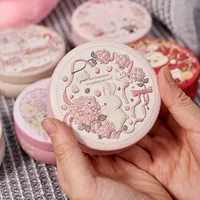New Original Candy Box Three-dimensional Pattern Drum-shaped Jar Baby 100-day Candy Gift Box Fruit Tea Packaging Iron Box sku image 5