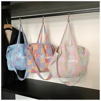 Large Capacity Plaid Crossbody Bag Women's 2025 New Fashion Ins New Style Commuter Student Class Shoulder Tote Bag main image 1