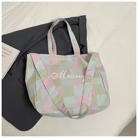Large Capacity Plaid Crossbody Bag Women's 2025 New Fashion Ins New Style Commuter Student Class Shoulder Tote Bag sku image 3