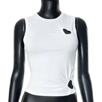 Women's T-shirt Sleeveless T-Shirts Fresh And Sweet Sweet Spicy Wind Solid Color sku image 9