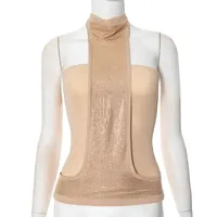 Women's T-shirt Sleeveless T-Shirts Sweet Spicy Wind Simple Style Streetwear Solid Color sku image 3