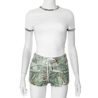 Weekend Women's Simple Style Geometric Spandex Polyester Shorts Co-ord Set Shorts Sets sku image 1
