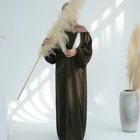 Women's Adults Solid Color Zipper Abaya main image 3