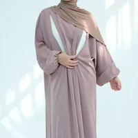 Women's Adults Solid Color Zipper Abaya main image 4