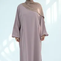 Women's Adults Solid Color Zipper Abaya sku image 1