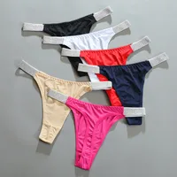 Color Block Low Waist Thong Panties main image 1