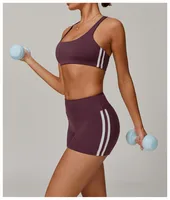 Sports Solid Color Nylon Spandex U Neck Sports Bra Sports Vest main image 3