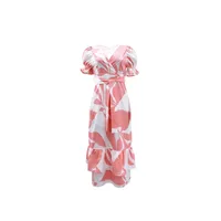 Women's Sheath Dress Casual Elegant V Neck Short Sleeve Printing Maxi Long Dress Holiday Daily main image 2