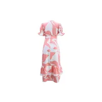 Women's Sheath Dress Casual Elegant V Neck Short Sleeve Printing Maxi Long Dress Holiday Daily main image 3