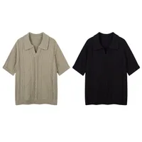 Women's Adults  Short Sleeve Men's Polo Shirts American Retro Solid Color main image 4