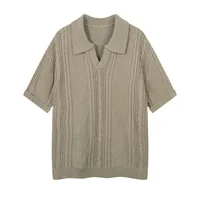 Women's Adults  Short Sleeve Men's Polo Shirts American Retro Solid Color sku image 2