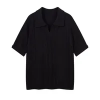 Women's Adults  Short Sleeve Men's Polo Shirts American Retro Solid Color sku image 4
