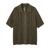 Adults Men's  Short Sleeve Men's Polo Shirts American Retro Solid Color sku image 1
