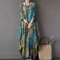Women's Adults Tea Dress Elegant Style Temperament Commuter Collarless 3/4 Length Sleeve Printing Maxi Long Dress Casual Daily Tea Party main image 3