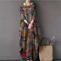 Women's Adults Tea Dress Elegant Style Temperament Commuter Collarless 3/4 Length Sleeve Printing Maxi Long Dress Casual Daily Tea Party sku image 1