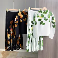 Casual Street Women's Adults Temperament Commuter Commute Style Plant Flowers Polyester Chiffon Leisure Suit Skirt Sets main image 1