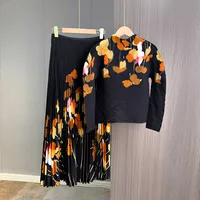 Casual Street Women's Adults Temperament Commuter Commute Style Plant Flowers Polyester Chiffon Leisure Suit Skirt Sets main image 3