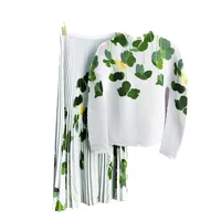 Casual Street Women's Adults Temperament Commuter Commute Style Plant Flowers Polyester Chiffon Leisure Suit Skirt Sets main image 5