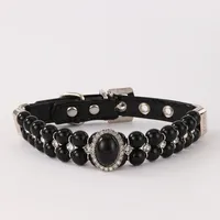 All Seasons Cute Pu Leather Imitation Pearl Geometric Leash Pet Collar sku image 9