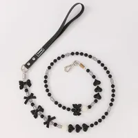 All Seasons Cute Pu Leather Imitation Pearl Geometric Leash Pet Collar main image 7