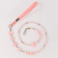 All Seasons Cute Pu Leather Imitation Pearl Geometric Leash Pet Collar sku image 14