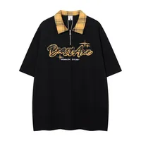 Adults Men's  Short Sleeve Men's Polo Shirts American Retro Letter sku image 5