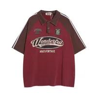 Adults Men's  Short Sleeve Men's Polo Shirts American Retro Letter main image 2