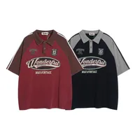 Adults Men's  Short Sleeve Men's Polo Shirts American Retro Letter main image 1