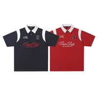 Adults Men's  Short Sleeve Men's Polo Shirts American Retro Contrast Collar main image 1