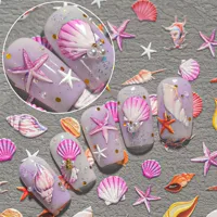 IG Style Cartoon Style Cute Ocean Mermaid Shell Nail Stickers Nail Decoration Accessories main image 4