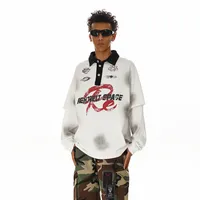 Men's Sweater/Fleece Shirt Pullovers Long Sleeve Men's Hoodies & Sweatshirts American Retro Contrast Collar main image 5