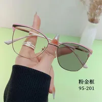 95201 Smart Color-changing Anti-blue-ray Glasses Women's  Retro Cat-shaped Frame Light-sensitive Gray-changing Proximity Glasses sku image 2