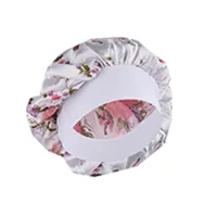 Hot Sale Printed Wide-brimmed Nightcap Hair Condiment Hat Leopard Print Sal Hair Loss Elastic Chemotherapy Cap Round Hat sku image 3