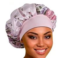 Hot Sale Printed Wide-brimmed Nightcap Hair Condiment Hat Leopard Print Sal Hair Loss Elastic Chemotherapy Cap Round Hat sku image 5