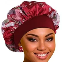 Hot Sale Printed Wide-brimmed Nightcap Hair Condiment Hat Leopard Print Sal Hair Loss Elastic Chemotherapy Cap Round Hat sku image 7