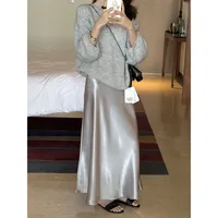 2025 Spring And Summer Royal Sister Style Solid Color Printing Others Maxi Long Dress Skirts main image 4