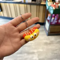 Cartoon Funny Hamburger Fries Simulation Food Keychain Cute Bag Car Hanging Funny Push Small Gifts main image 2